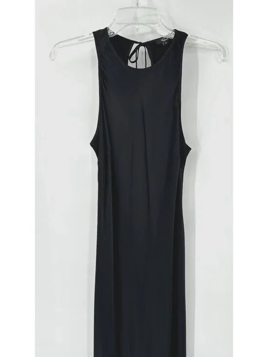 RAILS SOLENE DRESS black midi MEDIUM satin party sleeveless cutout slinky - Picture 7 of 14